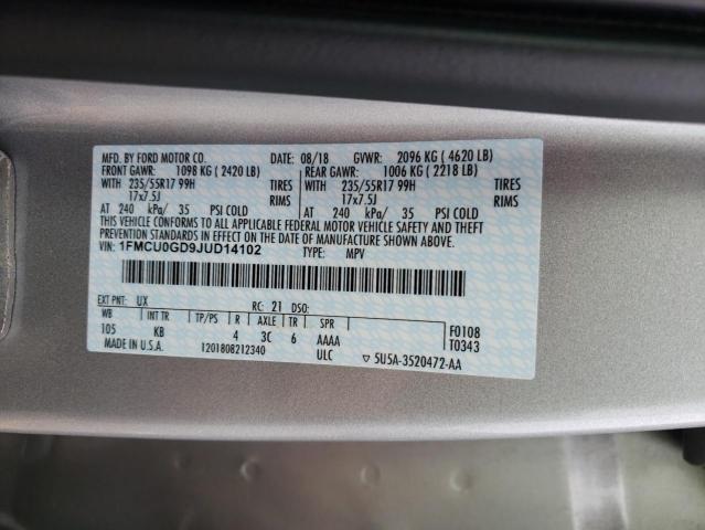 Photo 10 from auction – 2018 FORD ESCAPE SE with VIN 1FMCU0GD9JUD14102