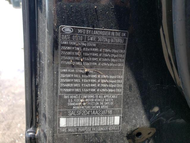 Photo 10 from auction – 2010 LAND ROVER RANGE ROVE with VIN SALSF2D41AA238718