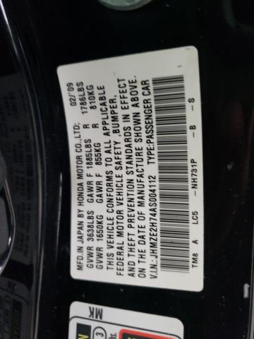 Photo 10 from auction – 2010 HONDA INSIGHT with VIN JHMZE2H74AS004112