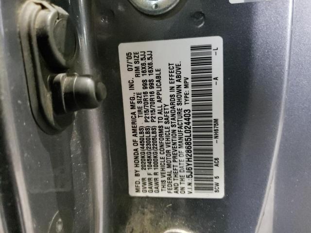 Photo 10 from auction – 2005 HONDA ELEMENT EX with VIN 5J6YH28685L024403
