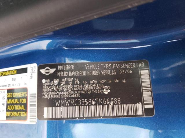 Photo 10 from auction – 2006 MINI COOPER with VIN WMWRC33586TK66488