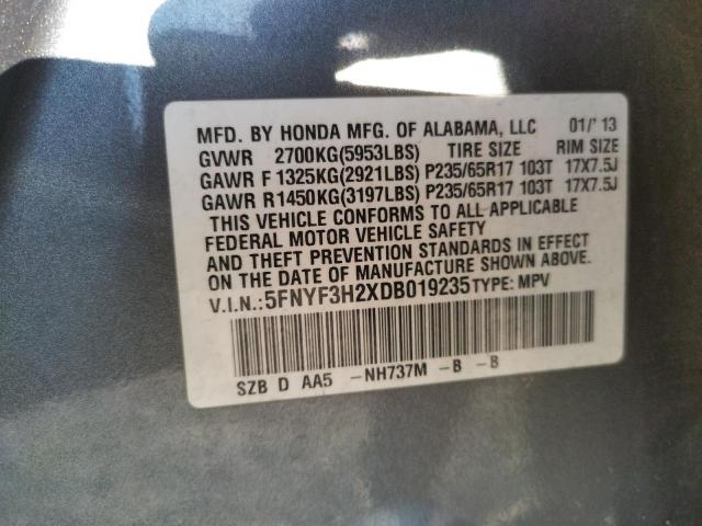 Photo 10 from auction – 2013 HONDA PILOT LX with VIN 5FNYF3H2XDB019235