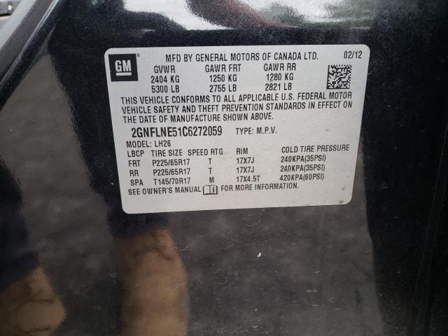 Photo 10 from auction – 2012 CHEVROLET EQUINOX LT with VIN 2GNFLNE51C6272059