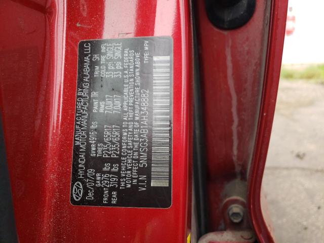 Photo 10 from auction – 2010 HYUNDAI SANTA FE G with VIN 5NMSG3AB1AH348882
