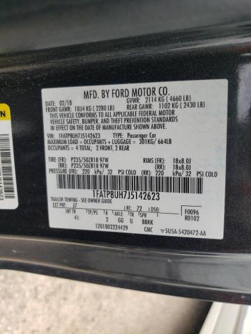 Photo 10 from auction – 2018 FORD MUSTANG with VIN 1FATP8UH7J5142623