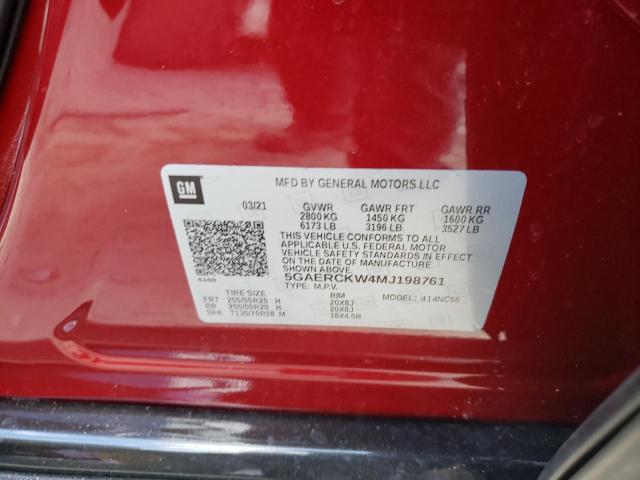 Photo 10 from auction – 2021 BUICK ENCLAVE PR with VIN 5GAERCKW4MJ198761