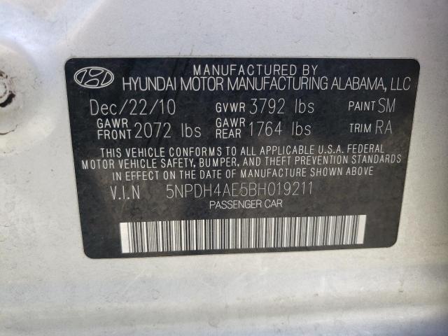 Photo 10 from auction – 2011 HYUNDAI ELANTRA GL with VIN 5NPDH4AE5BH019211