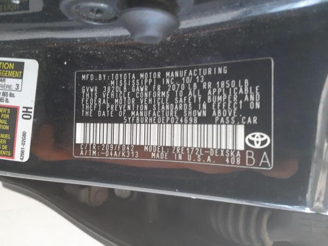 Photo 10 from auction – 2014 TOYOTA COROLLA L with VIN 5YFBURHE0EP024698