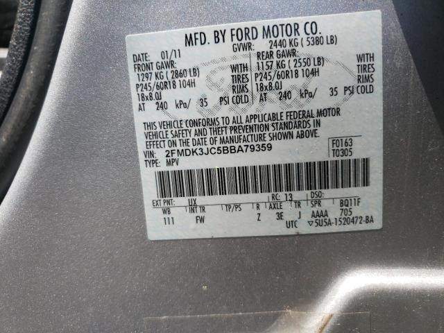 Photo 10 from auction – 2011 FORD EDGE SEL with VIN 2FMDK3JC5BBA79359