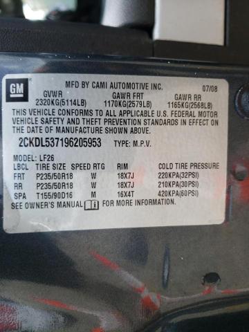 Photo 10 from auction – 2009 PONTIAC TORRENT GX with VIN 2CKDL537196205953