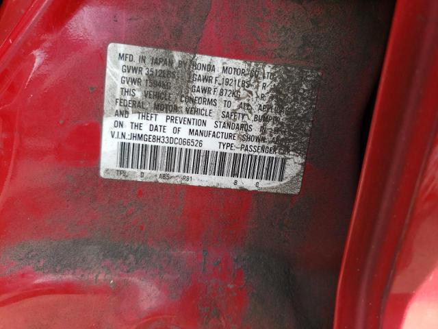 Photo 10 from auction – 2013 HONDA FIT with VIN JHMGE8H33DC066526