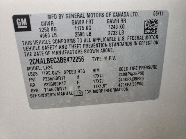Photo 10 from auction – 2011 CHEVROLET EQUINOX LS with VIN 2CNALBEC3B6472256