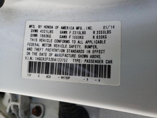 Photo 10 from auction – 2014 HONDA ACCORD SPO with VIN 1HGCR2F52EA133752