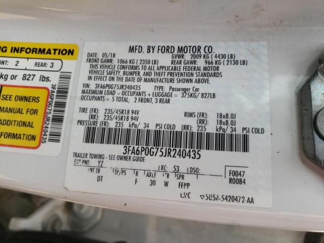 Photo 10 from auction – 2018 FORD FUSION S with VIN 3FA6P0G75JR240435