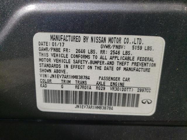 Photo 10 from auction – 2017 INFINITI Q50 PREMIU with VIN JN1EV7AR1HM838784