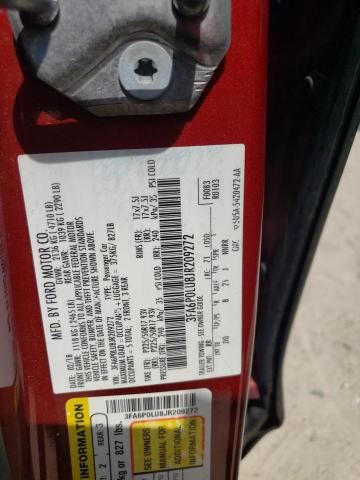 Photo 10 from auction – 2018 FORD FUSION SE with VIN 3FA6P0LU8JR209272