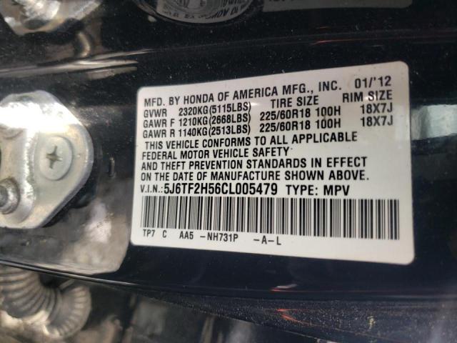 Photo 10 from auction – 2012 HONDA CROSSTOUR with VIN 5J6TF2H56CL005479