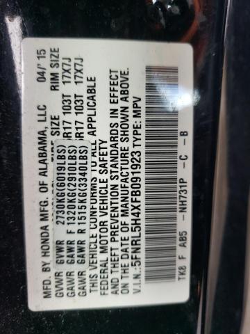 Photo 10 from auction – 2015 HONDA ODYSSEY EX with VIN 5FNRL5H4XFB091923