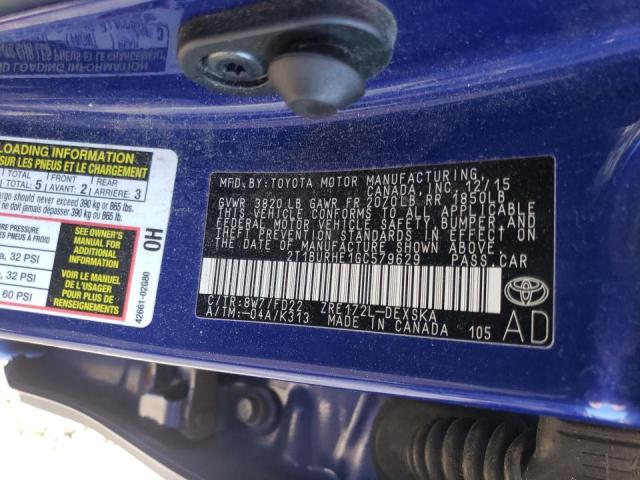 Photo 10 from auction – 2016 TOYOTA COROLLA L with VIN 2T1BURHE1GC579629