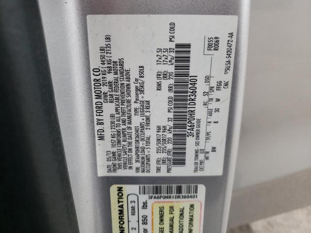 Photo 10 from auction – 2013 FORD FUSION SE with VIN 3FA6P0HR1DR360401
