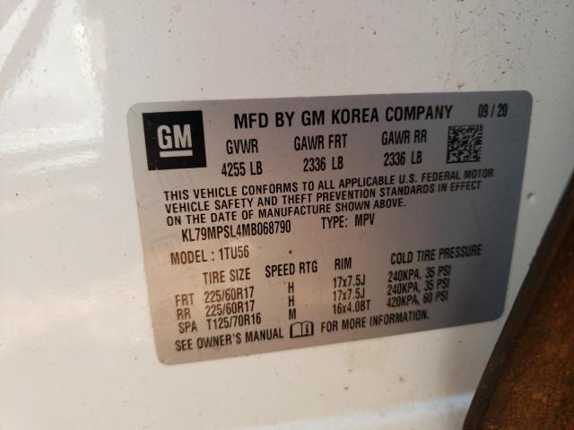 Photo 10 from auction – 2021 CHEVROLET TRAILBLAZE with VIN KL79MPSL4MB068790