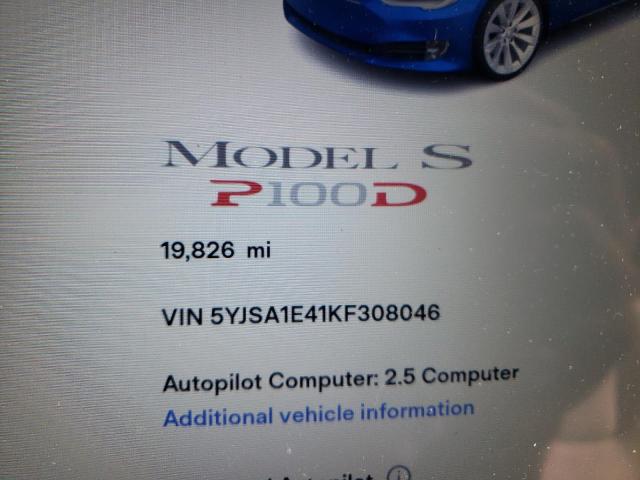 Photo 8 from auction – 2019 TESLA MODEL S with VIN 5YJSA1E41KF308046