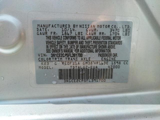 Photo 10 from auction – 2015 NISSAN VERSA NOTE with VIN 3N1CE2CP5FL391700
