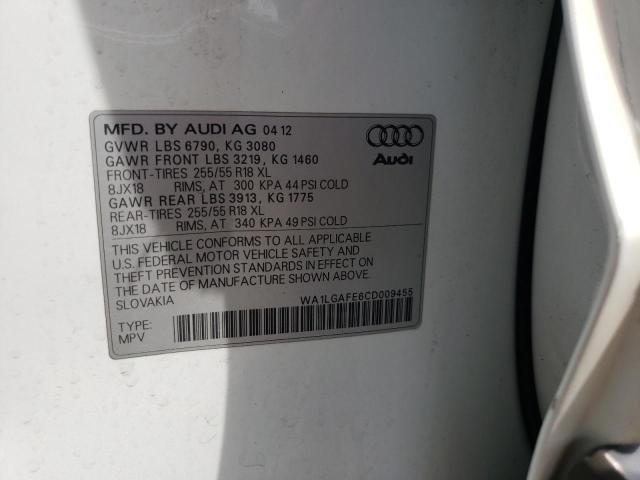 Photo 10 from auction – 2012 AUDI Q7 PREMIUM with VIN WA1LGAFE6CD009455