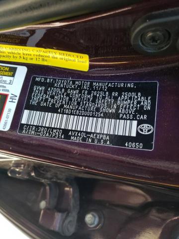 Photo 10 from auction – 2013 TOYOTA AVALON HYB with VIN 4T1BD1EB2DU001254