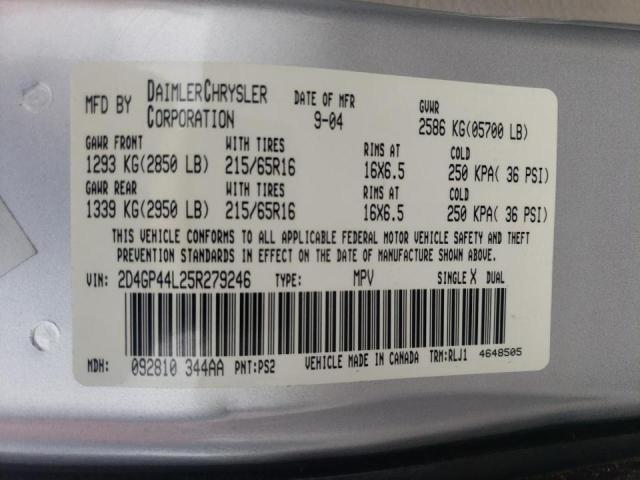 Photo 10 from auction – 2005 DODGE GRAND CARA with VIN 2D4GP44L25R279246