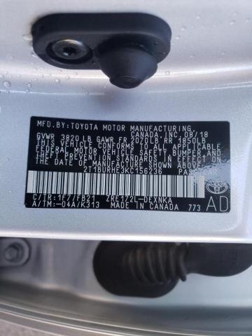 Photo 10 from auction – 2019 TOYOTA COROLLA L with VIN 2T1BURHE3KC156236