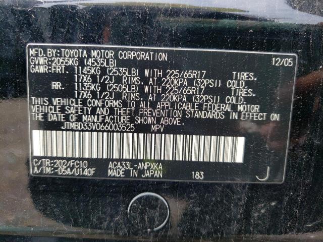 Photo 10 from auction – 2006 TOYOTA RAV4 with VIN JTMBD33V066003525