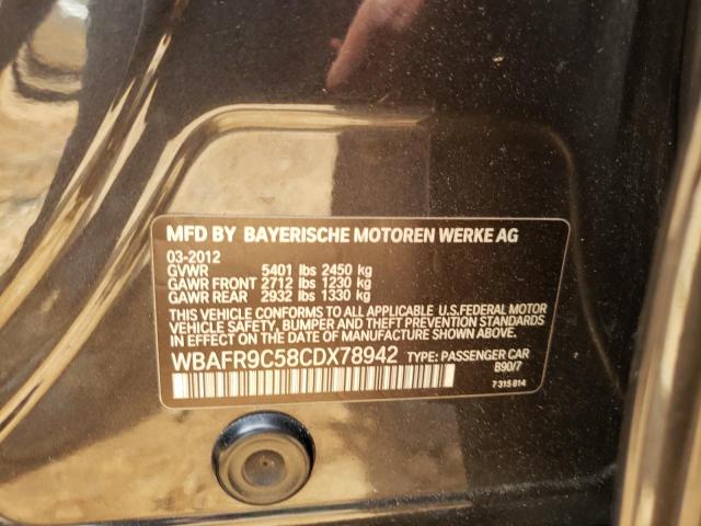 Photo 10 from auction – 2012 BMW 550 I with VIN WBAFR9C58CDX78942