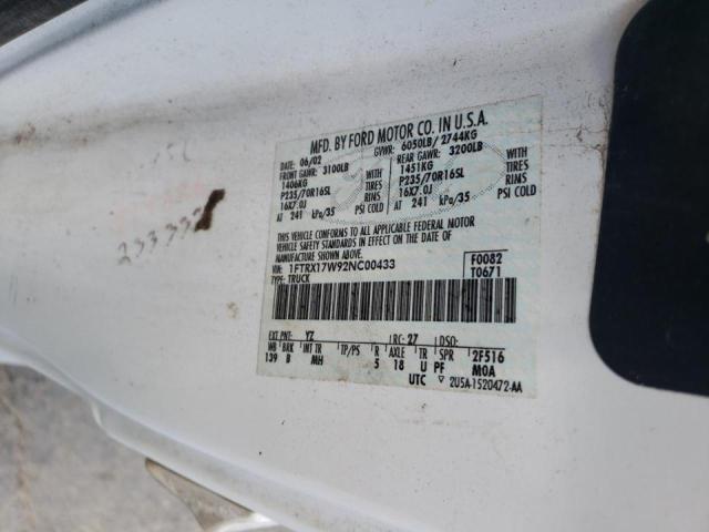 Photo 10 from auction – 2002 FORD F150 with VIN 1FTRX17W92NC00433