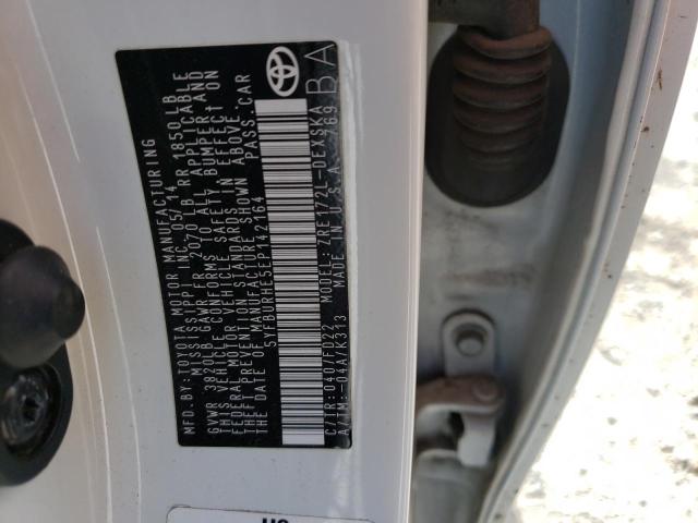 Photo 10 from auction – 2014 TOYOTA COROLLA L with VIN 5YFBURHE5EP142164