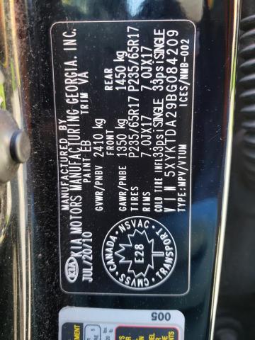 Photo 10 from auction – 2011 KIA SORENTO BA with VIN 5XYKTDA29BG084209
