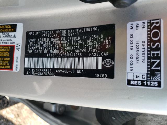 Photo 10 from auction – 2011 TOYOTA CAMRY BASE with VIN 4T1BF3EK9BU141255