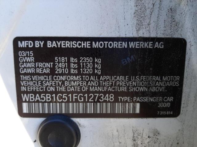 Photo 10 from auction – 2015 BMW 535 I with VIN WBA5B1C51FG127348