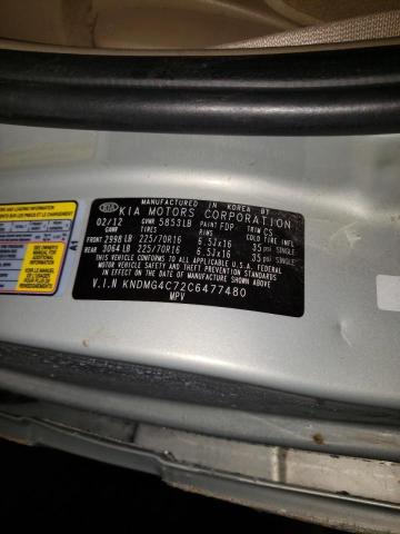 Photo 10 from auction – 2012 KIA SEDONA LX with VIN KNDMG4C72C6477480