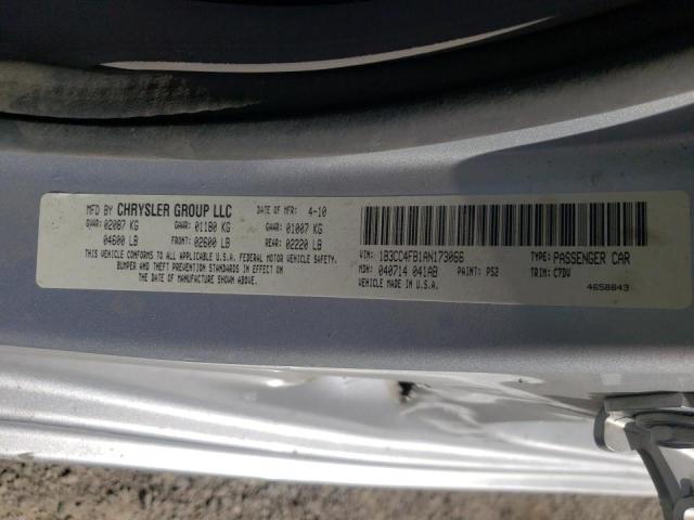 Photo 10 from auction – 2010 DODGE AVENGER SX with VIN 1B3CC4FB1AN173066