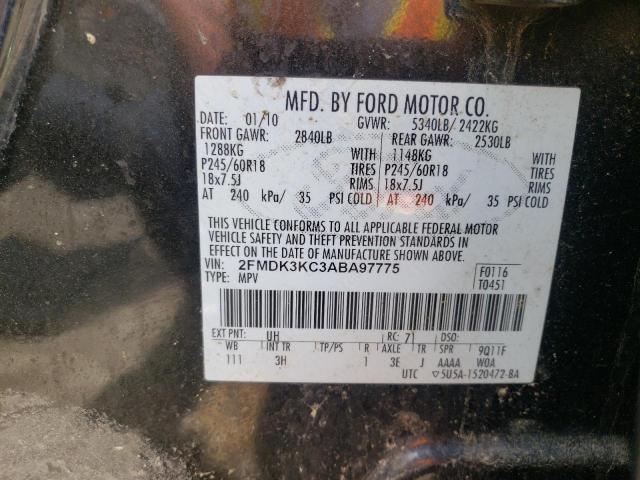 Photo 10 from auction – 2010 FORD EDGE LIMIT with VIN 2FMDK3KC3ABA97775