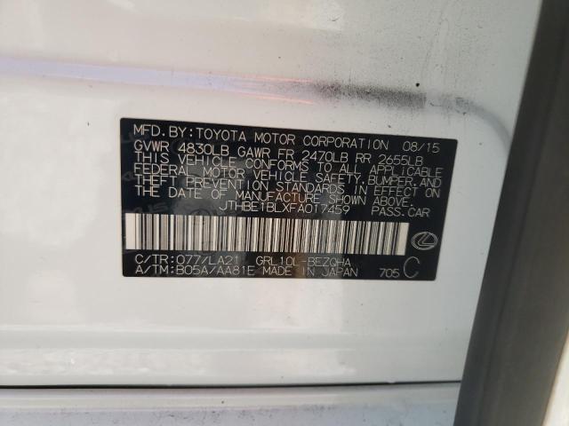 Photo 10 from auction – 2015 LEXUS GS 350 with VIN JTHBE1BLXFA017459