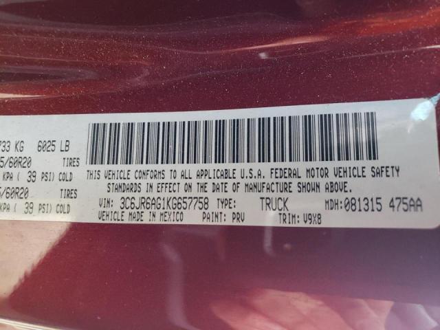 Photo 10 from auction – 2019 RAM 1500 CLASS with VIN 3C6JR6AG1KG657758