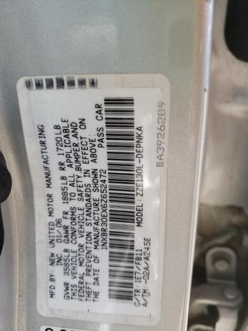 Photo 10 from auction – 2006 TOYOTA COROLLA CE with VIN 1NXBR30EX6Z652472