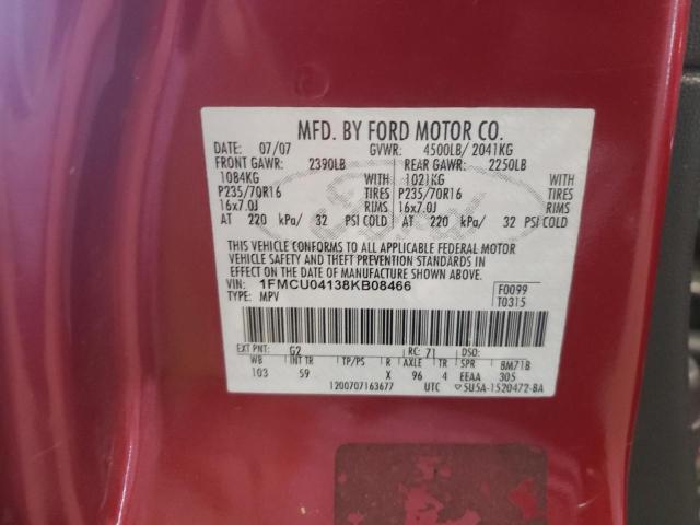 Photo 10 from auction – 2008 FORD ESCAPE LIM with VIN 1FMCU04138KB08466