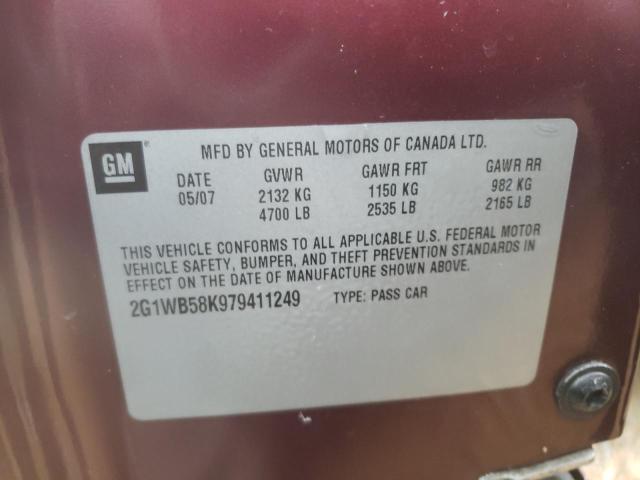 Photo 10 from auction – 2007 CHEVROLET IMPALA LS with VIN 2G1WB58K979411249
