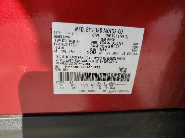 Photo 10 from auction – 2018 FORD EXPLORER X with VIN 1FM5K8D80JGA34779