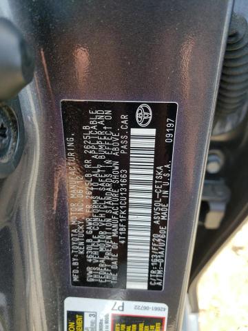 Photo 10 from auction – 2012 TOYOTA CAMRY BASE with VIN 4T1BF1FK1CU131663