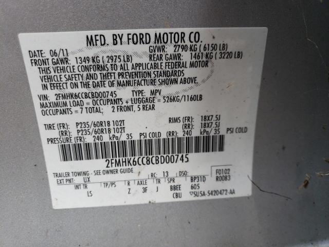 Photo 10 from auction – 2012 FORD FLEX SEL with VIN 2FMHK6CC8CBD00745