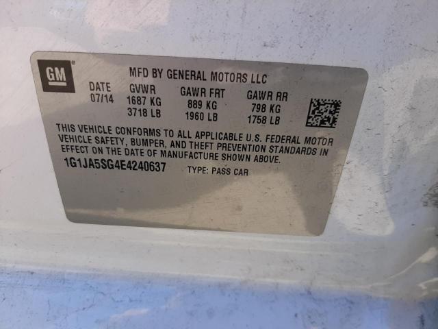 Photo 10 from auction – 2014 CHEVROLET SONIC LS with VIN 1G1JA5SG4E4240637